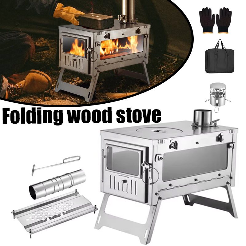 Outdoor Camping Wood Stove - Kompor Tenda Portabel Baja Tahan Karat