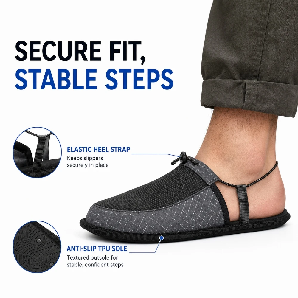 Outdoor Camping Slippers - Sandal Perjalanan Lipat Portabel Unisex Anti