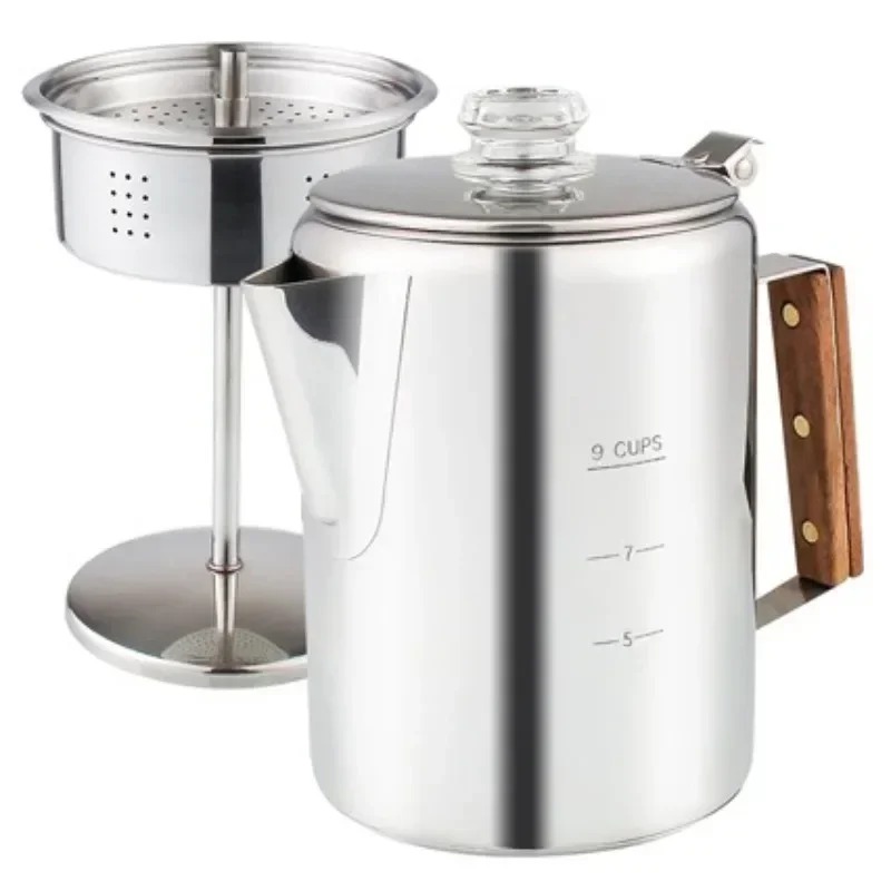 Camp Percolator Coffee - Perkolator Kopi Camping Stainless Steel dengan