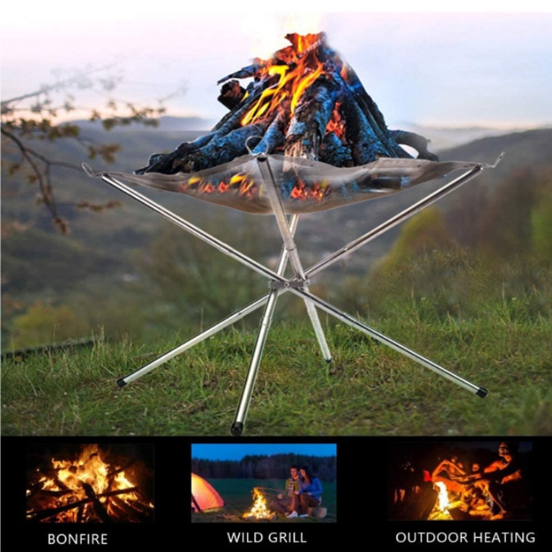 Outdoor Camping Wood Stove - Rak Api Unggun BBQ Luar Ruangan