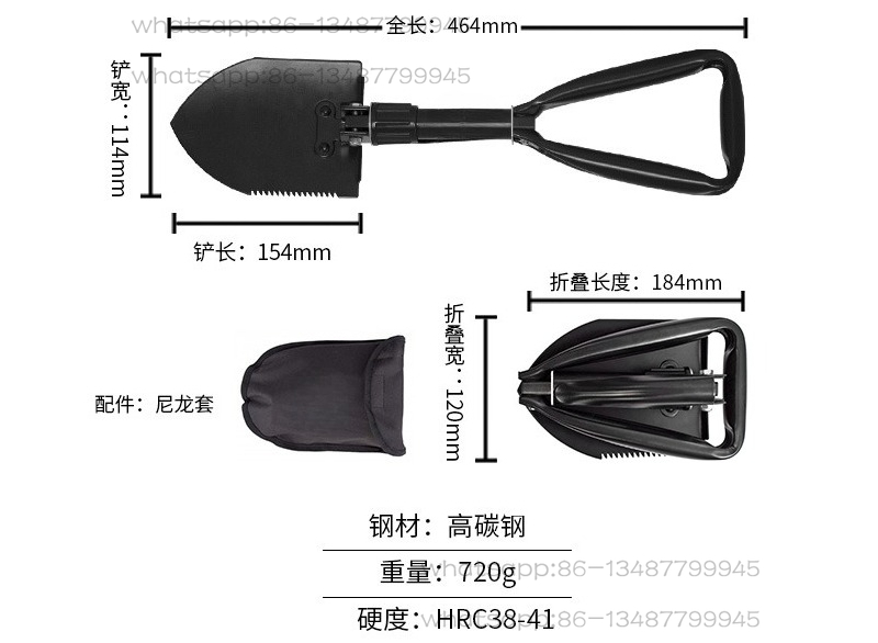 Urban Outdoor Camping - F08N Sekop Lipat Multifungsi Militer Alat