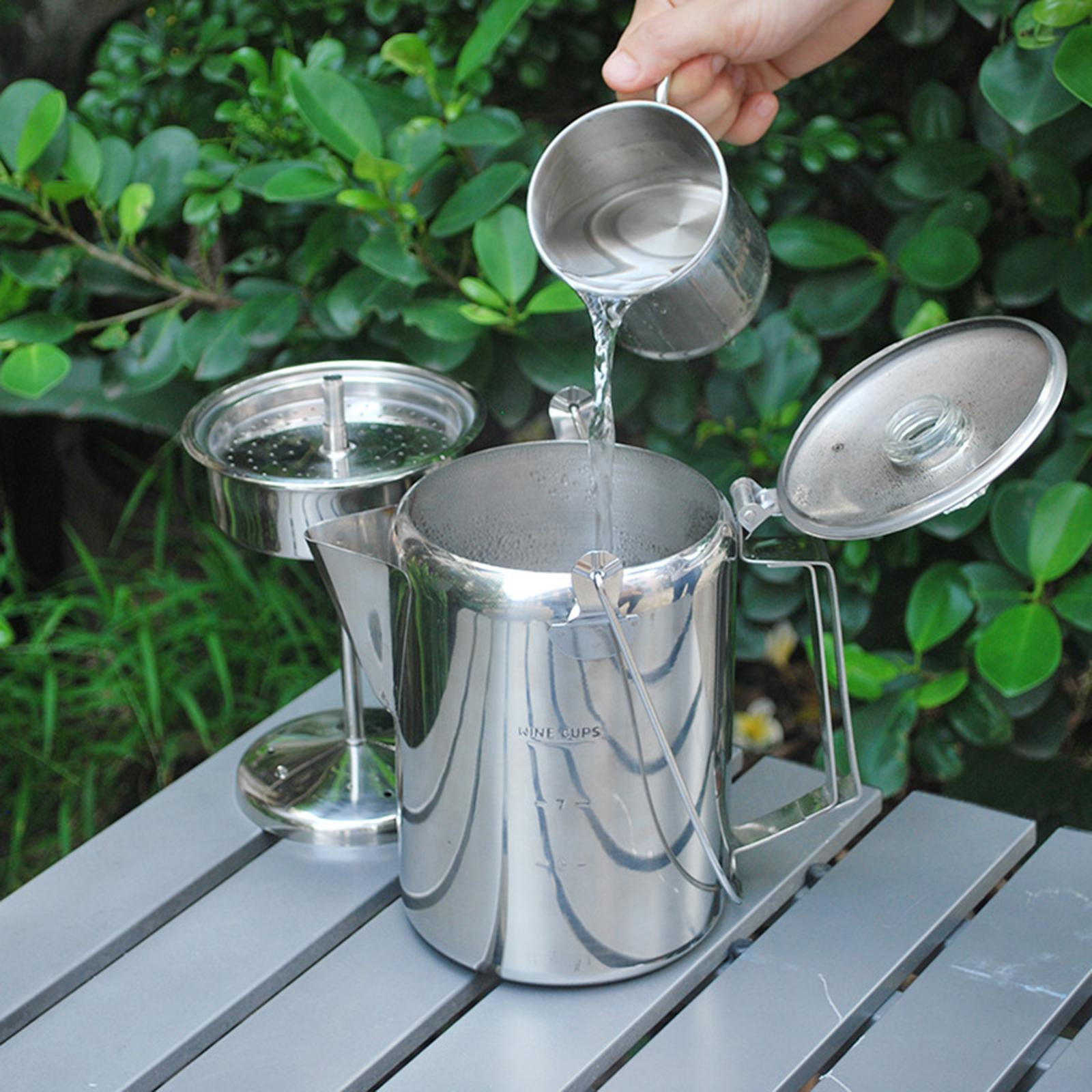 Camp Percolator Coffee - Panci Perkolator Kopi Camping Stainless Steel