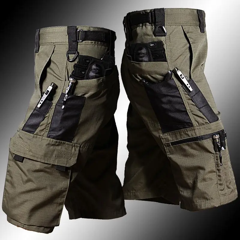 Urban Outdoor Camping - Celana Kargo Luar Ruangan Hijau Militer