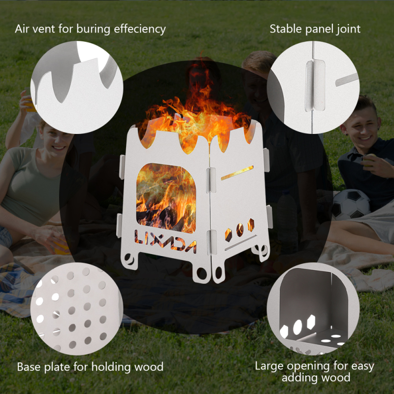 Lixada kompor berkemah portabe - Outdoor Camping Wood Stove ulasan dan harga