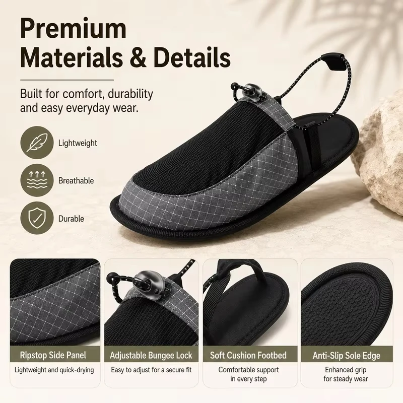 Sandal Lipat Ultra Ringan untu - Outdoor Camping Slippers ulasan dan harga