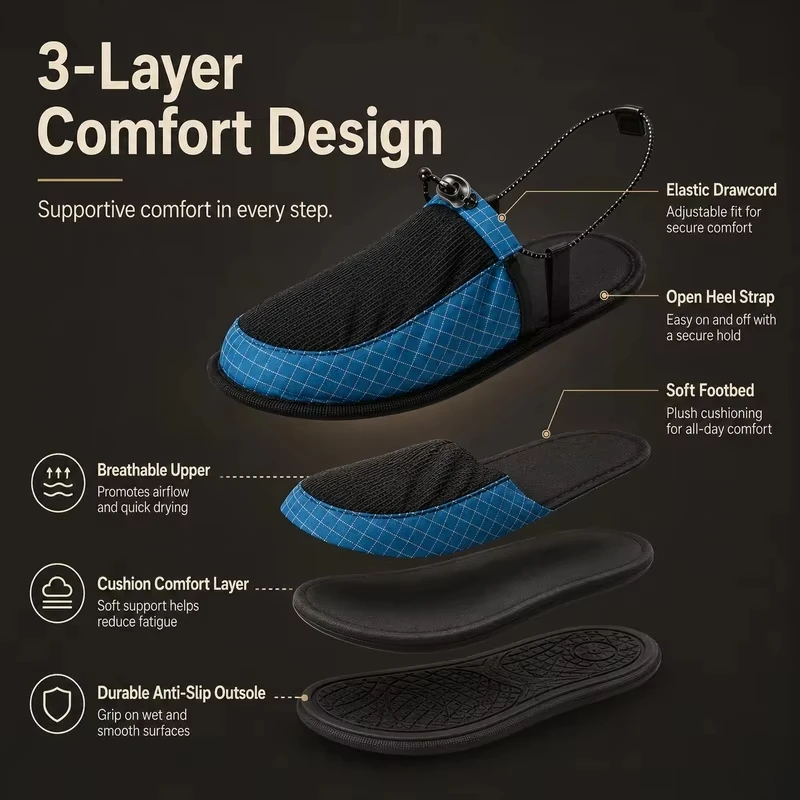 Sandal Lipat Ultra Ringan untu - Outdoor Camping Slippers ulasan dan harga