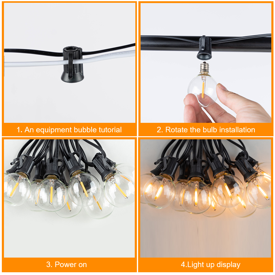 G40 lampu bola tali luar ruang - Outdoor Camping Lights String ulasan dan harga