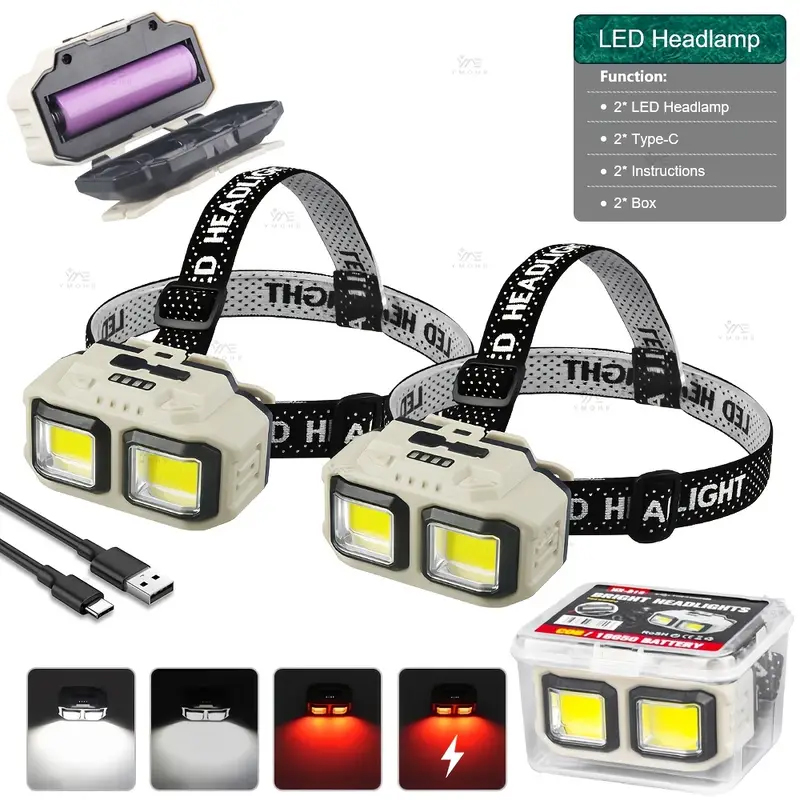 Lampu Depan LED COB Lampu Depa - Headlamp ulasan dan harga