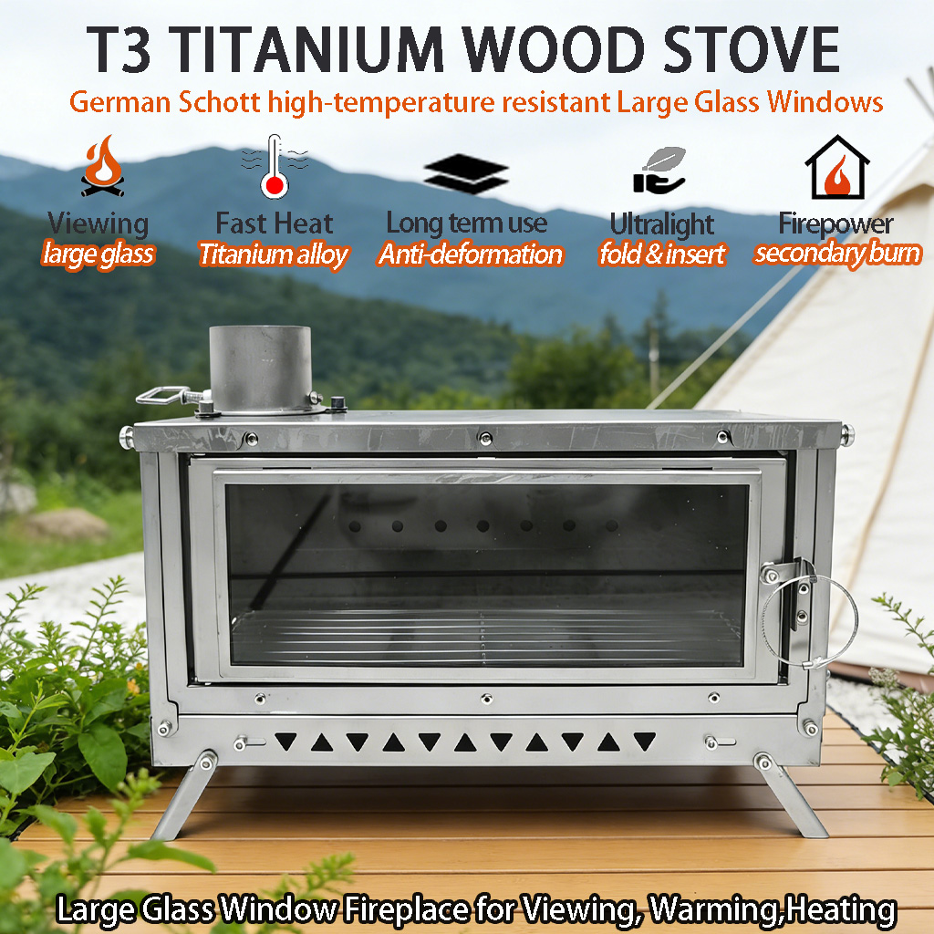 Kompor Tenda Titanium DANCHEL  - Outdoor Camping Wood Stove ulasan dan harga