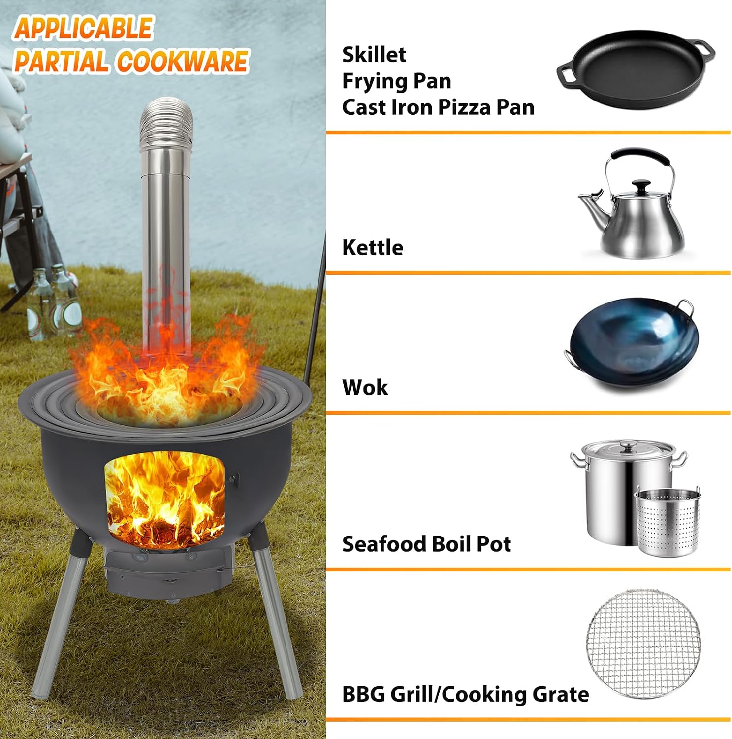 Kompor Roket Kayu Bakar Portab - Outdoor Camping Wood Stove ulasan dan harga