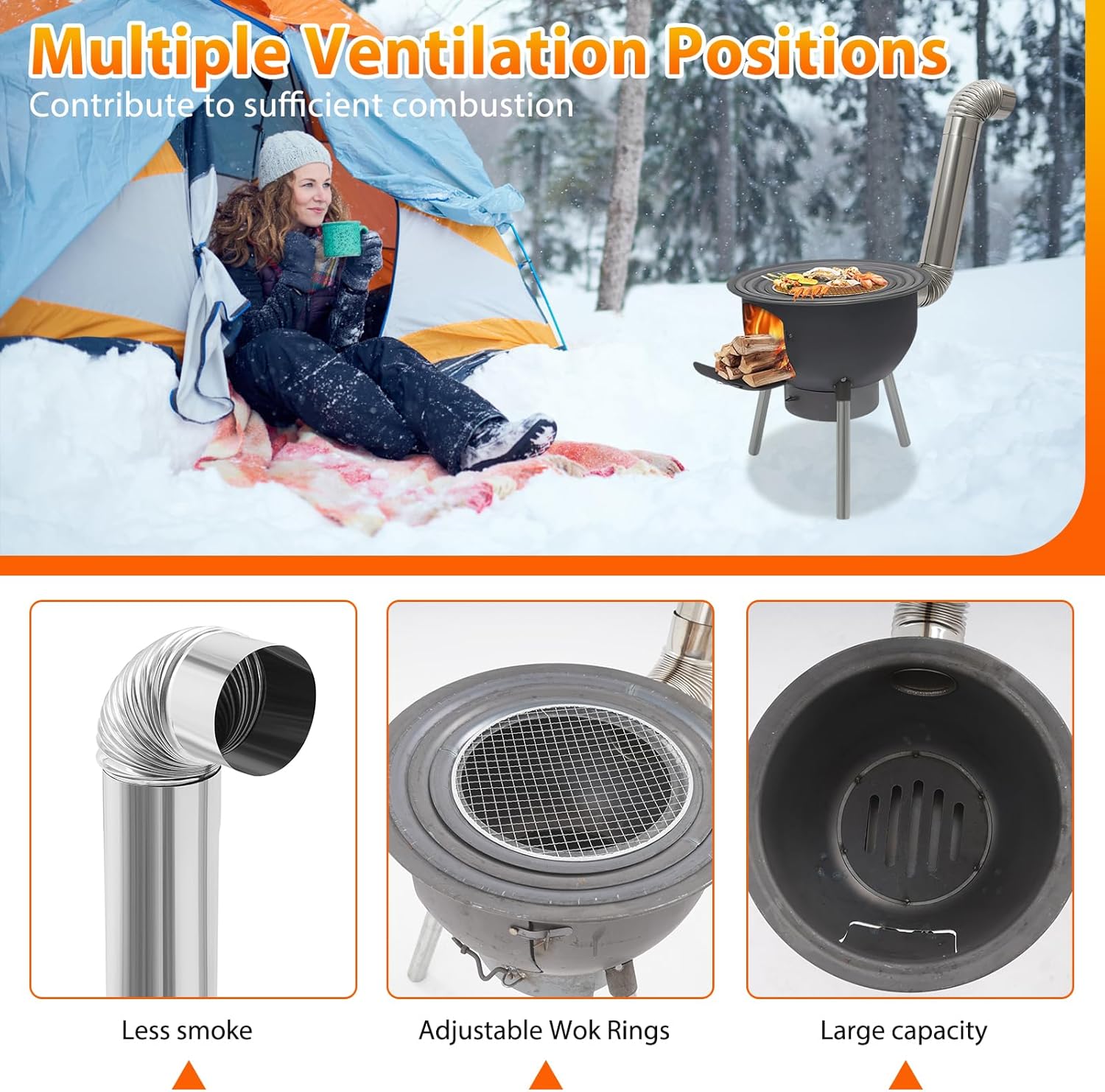 Kompor Roket Kayu Bakar Portab - Outdoor Camping Wood Stove ulasan dan harga