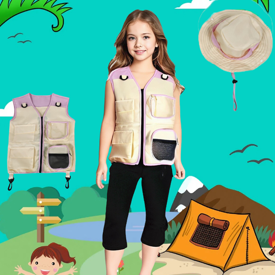 Setelan topi rompi penjelajah  - Outdoor Camping Activities For Kids ulasan dan harga