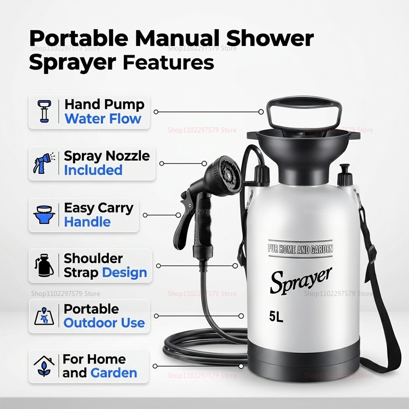 Shower Camping Portabel 5L Sis - Outdoor Camping Showers ulasan dan harga