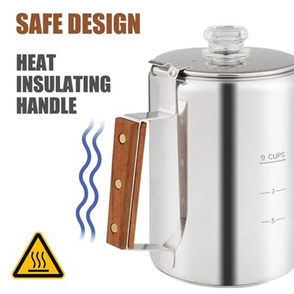 Pembuat Kopi 9 Cangkir Perkola - Camp Percolator Coffee ulasan dan harga