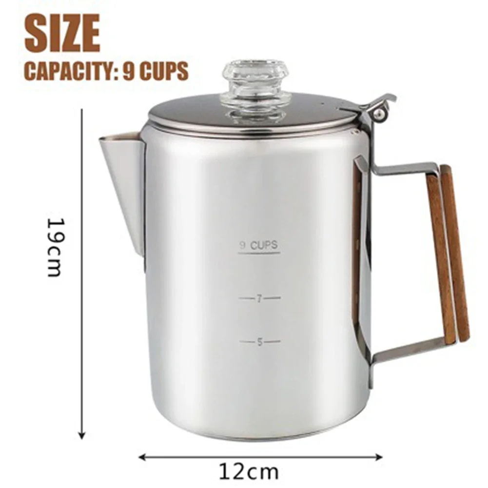 Pembuat Kopi 9 Cangkir Perkola - Camp Percolator Coffee ulasan dan harga