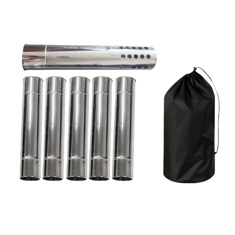 Kit Pipa Asap Baja Tahan Karat - Outdoor Camping Wood Stove ulasan dan harga