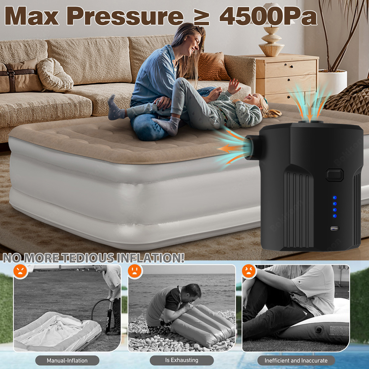 Pompa Udara Listrik Portabel u - Inflatable Mattress ulasan dan harga