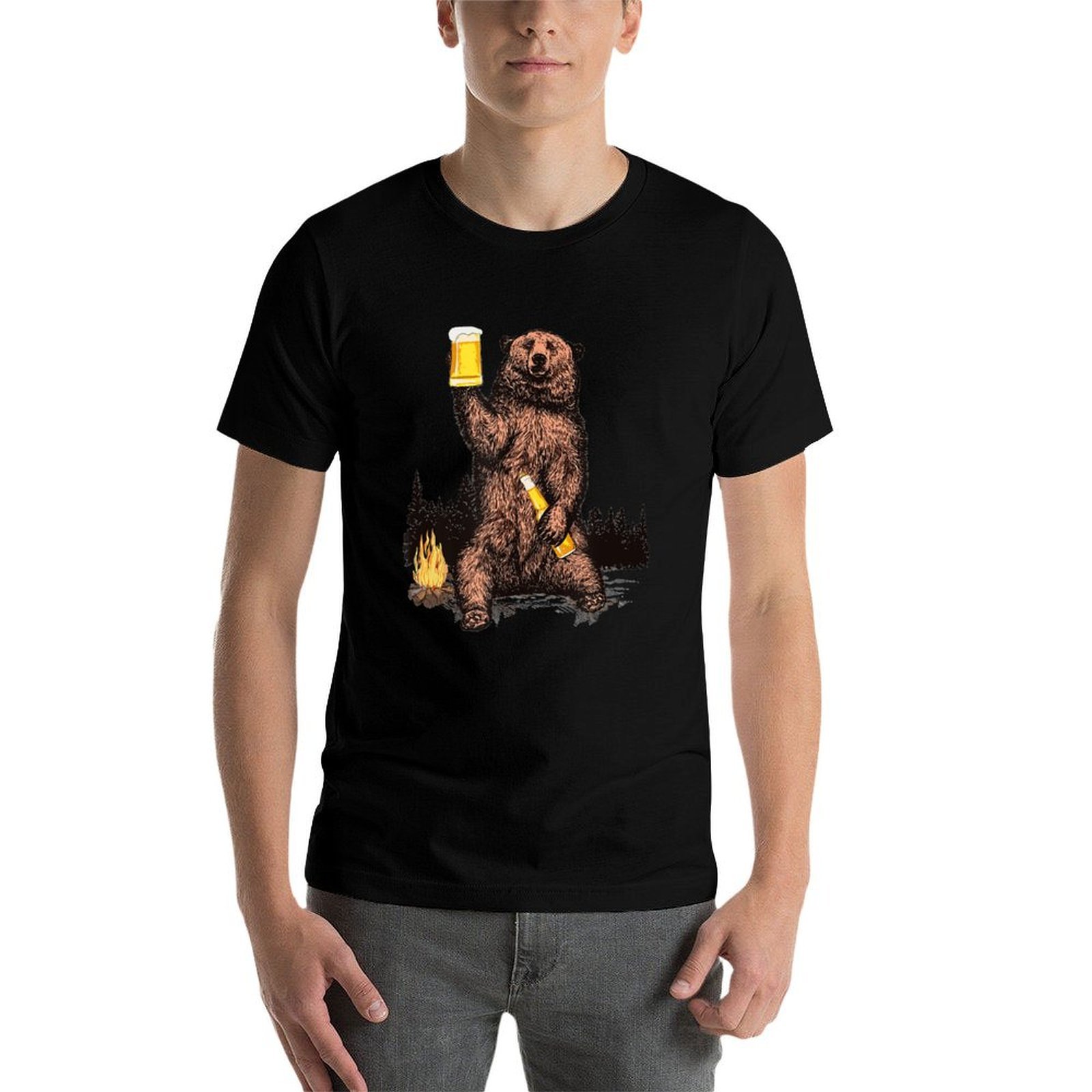 Kaos Beruang Minum Bir di Api  - Urban Outdoor Camping ulasan dan harga
