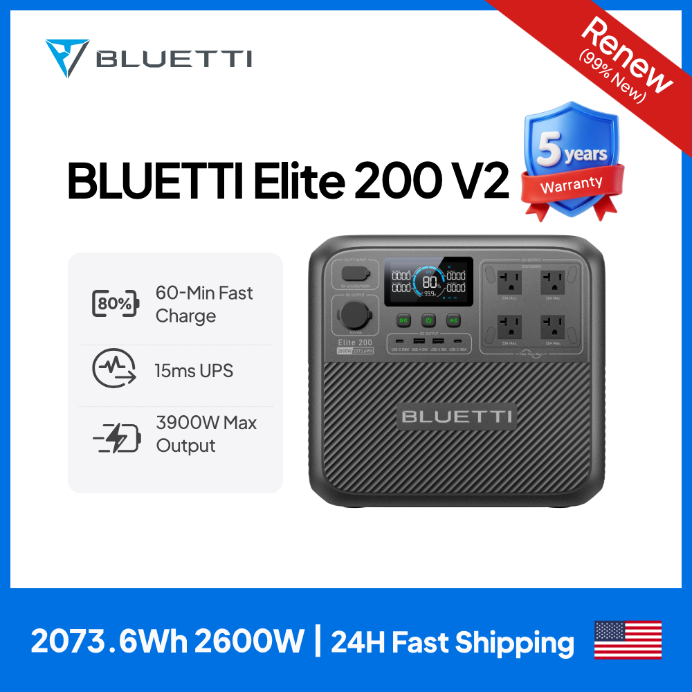 【Renew】BLUETTI Elite 200 V2 St - Outdoor Camping Kit ulasan dan harga