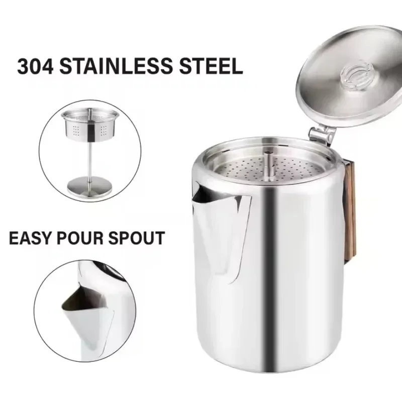 Perkolator Kopi Stainless Stee - Camp Percolator Coffee ulasan dan harga