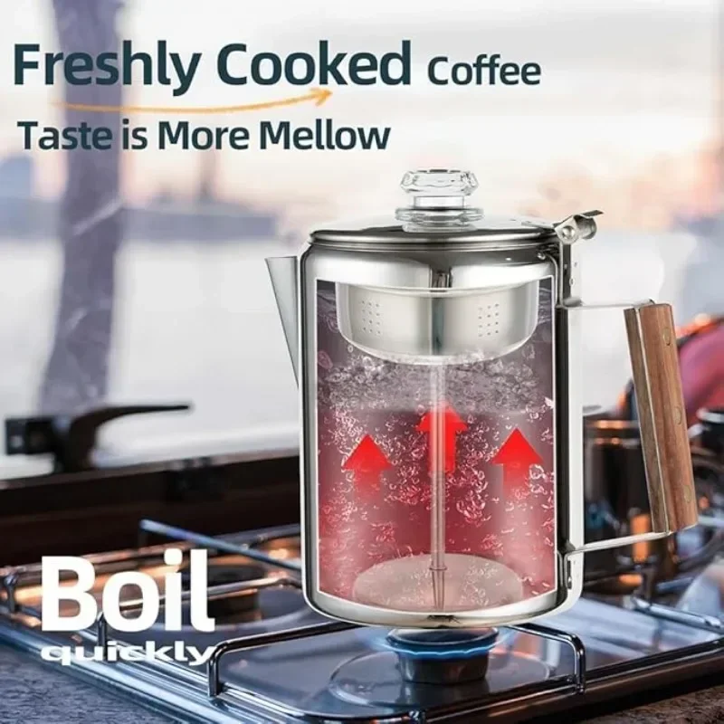 Perkolator Kopi Stainless Stee - Camp Percolator Coffee ulasan dan harga