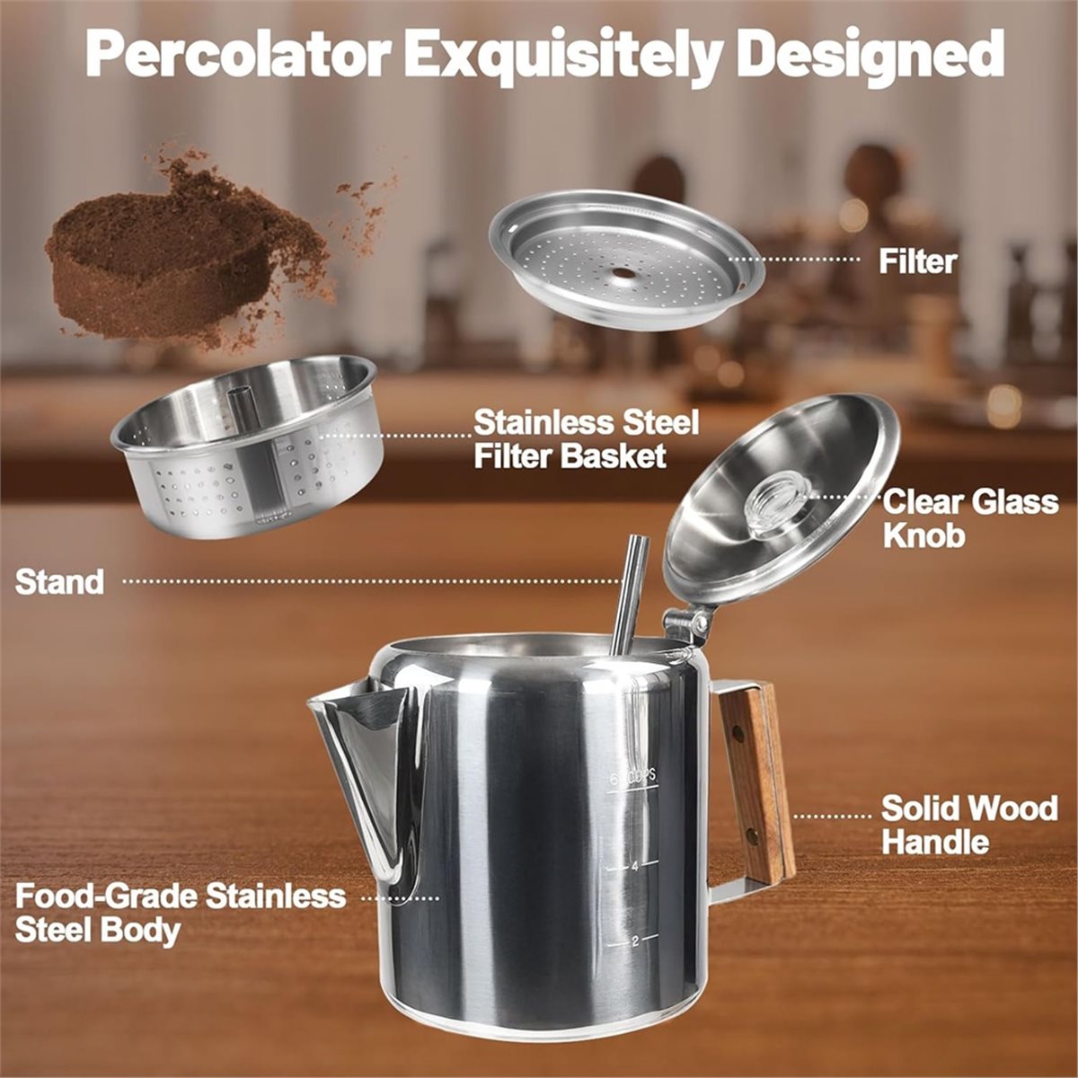 6 Cup Percolator 304 Stainless - Camp Percolator Coffee ulasan dan harga