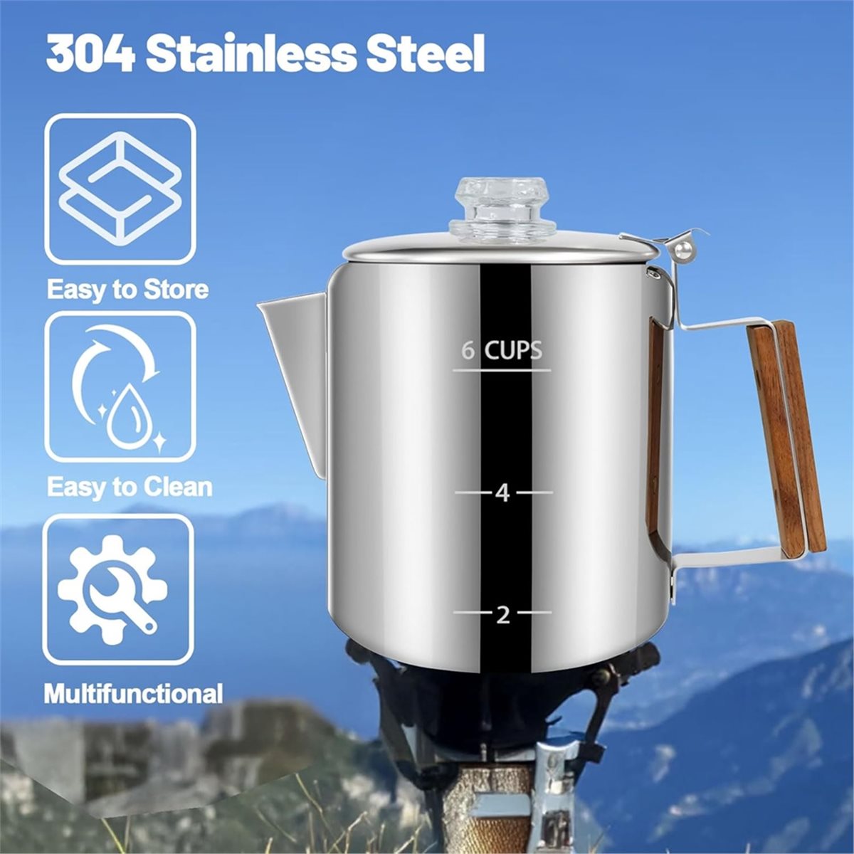 6 Cup Percolator 304 Stainless - Camp Percolator Coffee ulasan dan harga