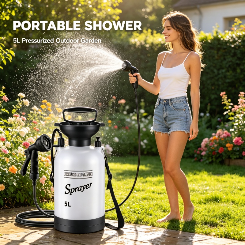 Botol Semprot Tekanan Manual 5 - Outdoor Camping Showers ulasan dan harga