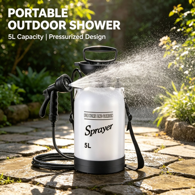 Botol Semprot Tekanan Manual 5 - Outdoor Camping Showers ulasan dan harga